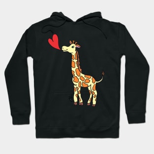 Giraffe with Heart Balloon. Hoodie